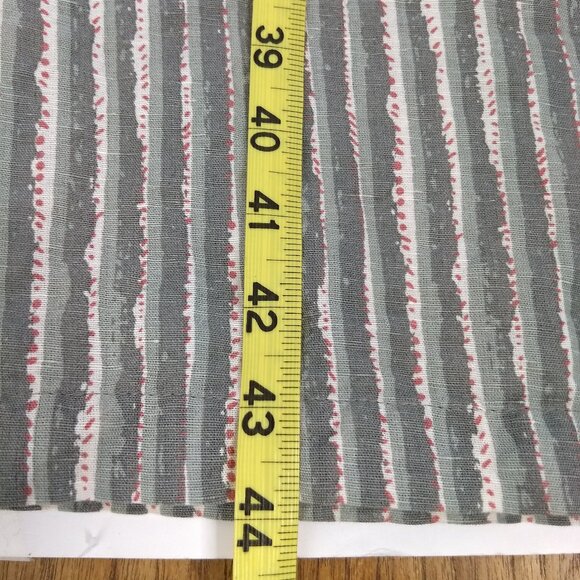 Voloshin Striped Embroidered Detail Shift Midi Dress Linen Cotton Blend Sz Large - Picture 13 of 15